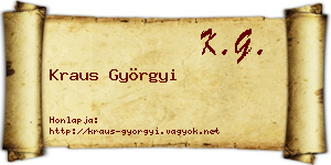 Kraus Györgyi névjegykártya